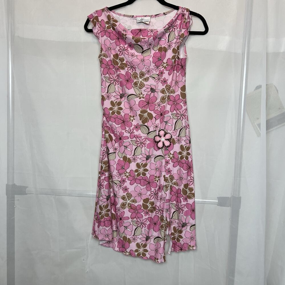 Vintage Iz Byer y2k 90s floral stretch mini dress funky boho festival Small